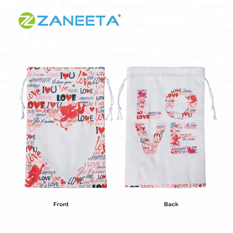 Sublimation Canvas Sack Drawstring Bag For Valentine's Day Buy