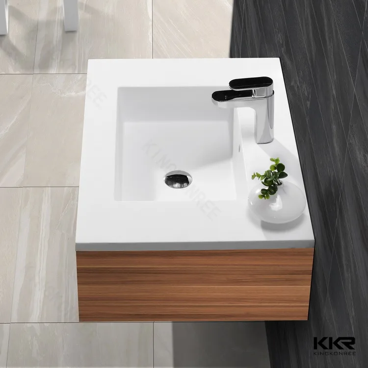 De superficie sólida de acrílico vanidad lavabo moderno colgante del