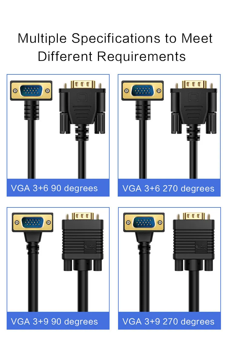 3+6 3mm Vga Adapter Cable Connecting Laptop To Tv Male To Male Monitor