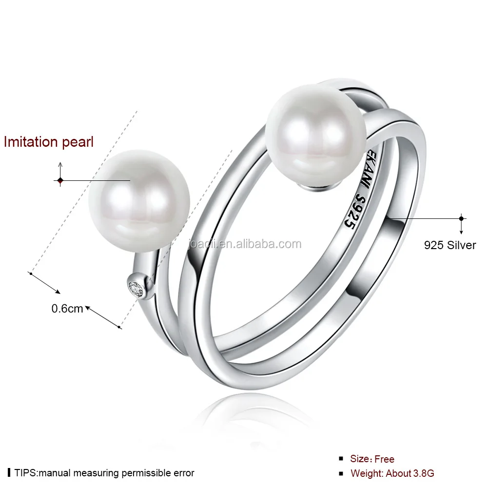 Joacii Butterfly Design S925 Sterling Silver Freshwater Pearl Ring Jewelry