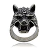 Wholesale Latest Design Men Jewelry Vintage Antique Silver Plated Fierce Wolf Ring