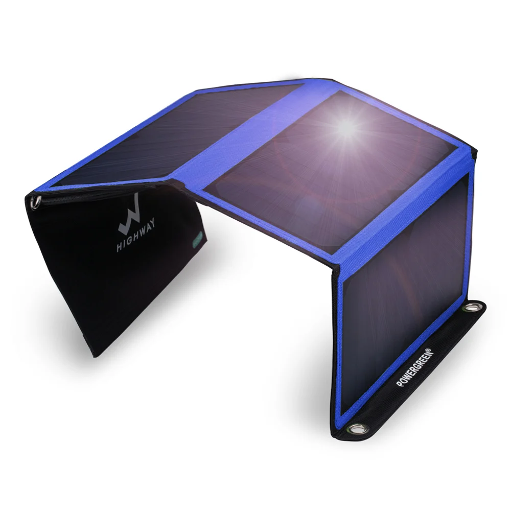 

2018 New Arrival Hiking Solar Charger 21W Foldable Solar Panel Bag Dual USB Solar Panel for Phone, Red;blue;green