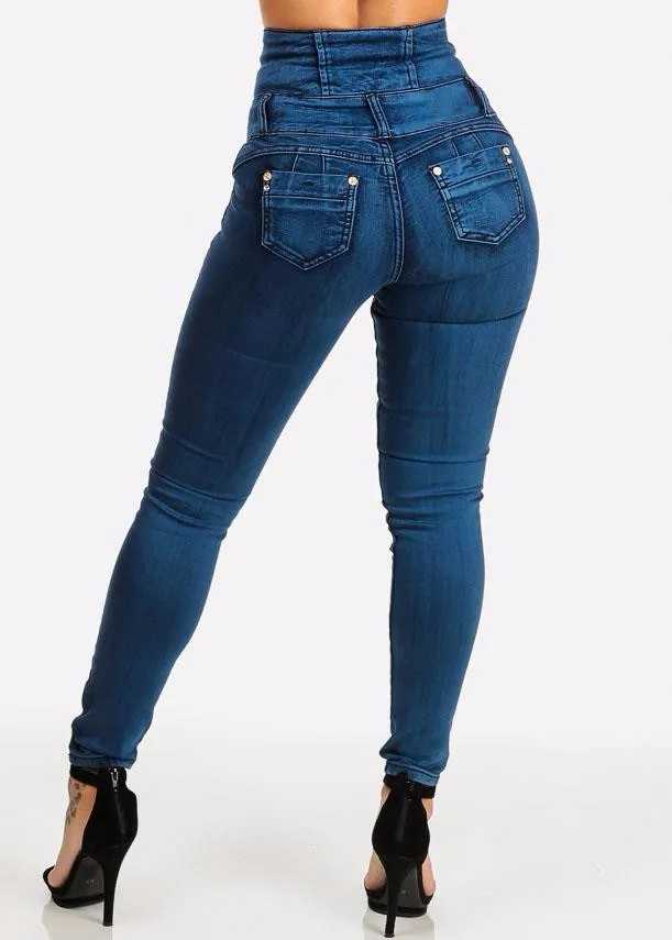 Royal Wolf Jeans Manufacturer Blue Retro High Waist Butt Lift Skinny ...