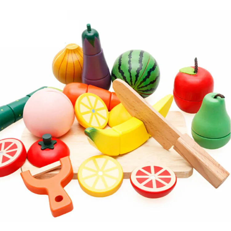 wooden fruit cutting toy