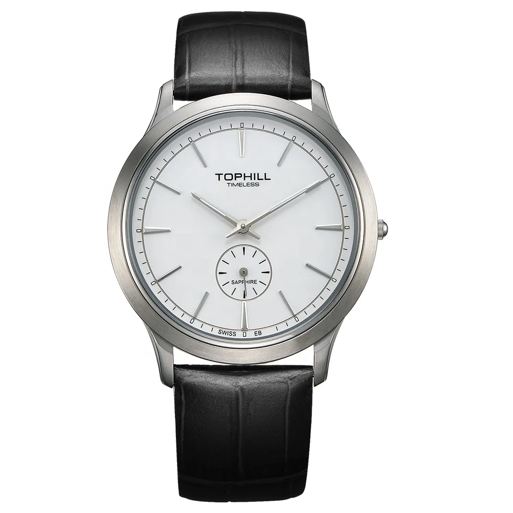 

5ATM Luminous Hands Genuine Leather Strap Men Ultra Thin Quartz Watch