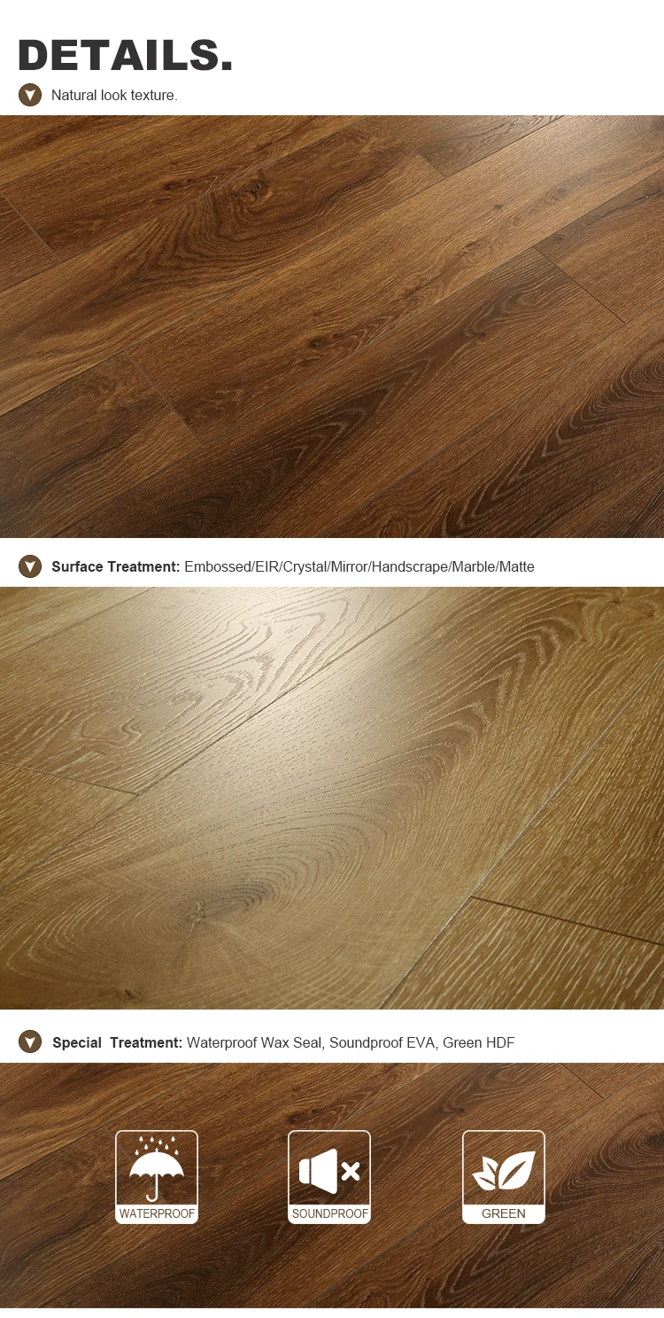 Cheap Price Vgroove Plank Wood Durable Laminate Floor Mdf Flooring