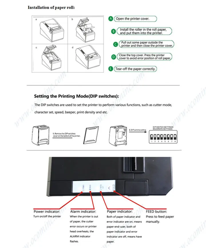OCPP88A Free Driver & SDK 80mm blue tooth thermal printer with auto