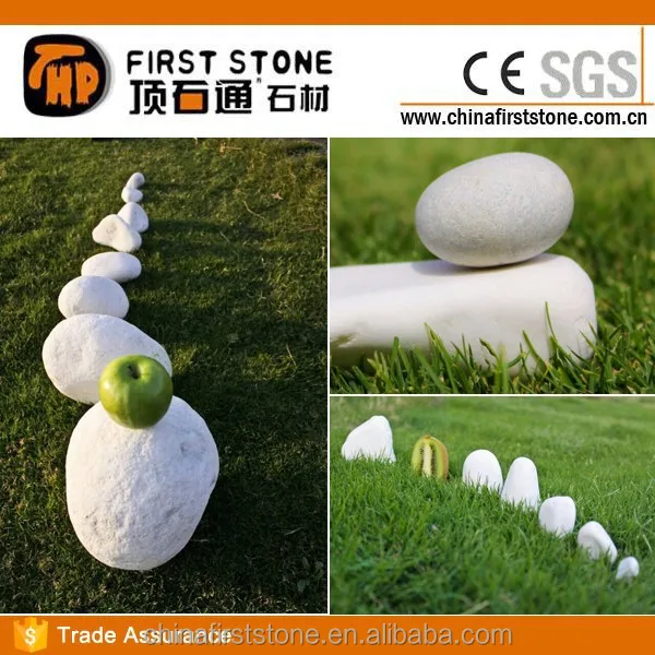 
Landscaping Decor Wash Tumble Finish Floor China Round Granite White Color Pebble Stone for Garden Paver 