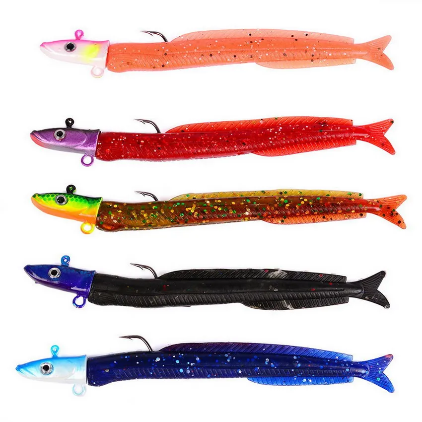 

12.5cm 14g Fishing Lures Set with Swing Sayori with Jig Head Soft Lures Inshore Fishing Baits Flexible Vinyle, N/a