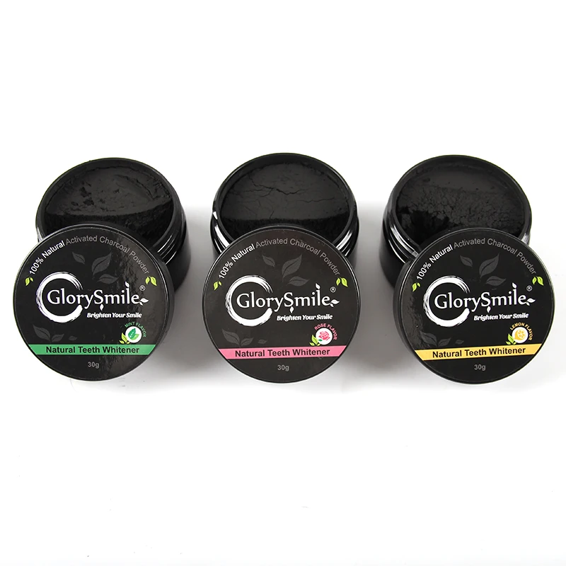 

CE Approved GlorySmile Mint/Rose/Lemon Flvaor Coconut Activated Charcoal Teeth Whitening Powder Natural