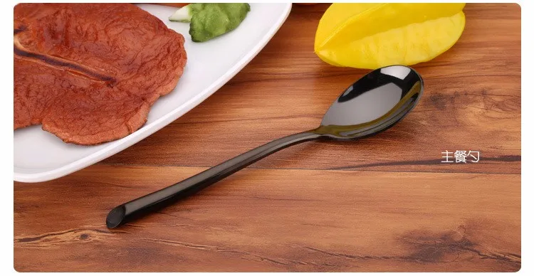 Popular Fashional Shiny Black stainless steel 304 Knife Fork Spoon Set
