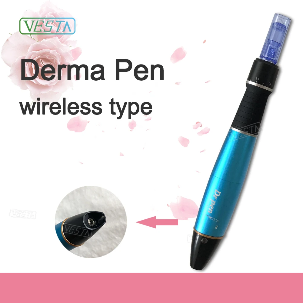 

2019 Vesta 2019 Skin Care Derma Pen Auto MTS Derma Stamp Microneedle Meso Derma Pen Dermapen with 12pin 36pin Nano Needles, Silver