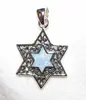OPAL stone with the STAR OF DAVID frame with Silver chain and a box