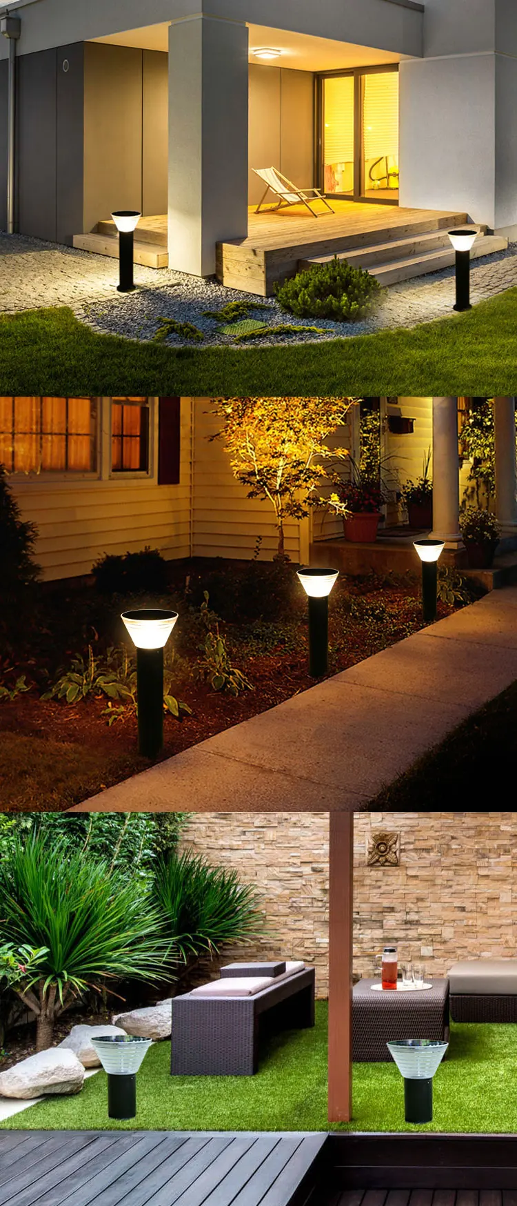 modern solar garden light bollard