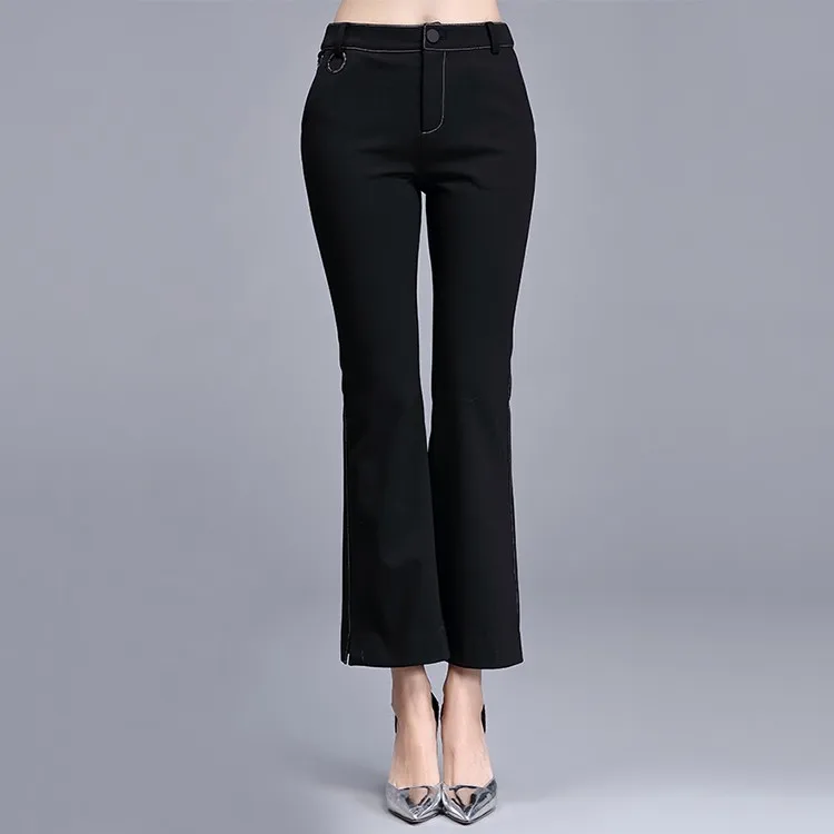 high waisted black bell bottom pants