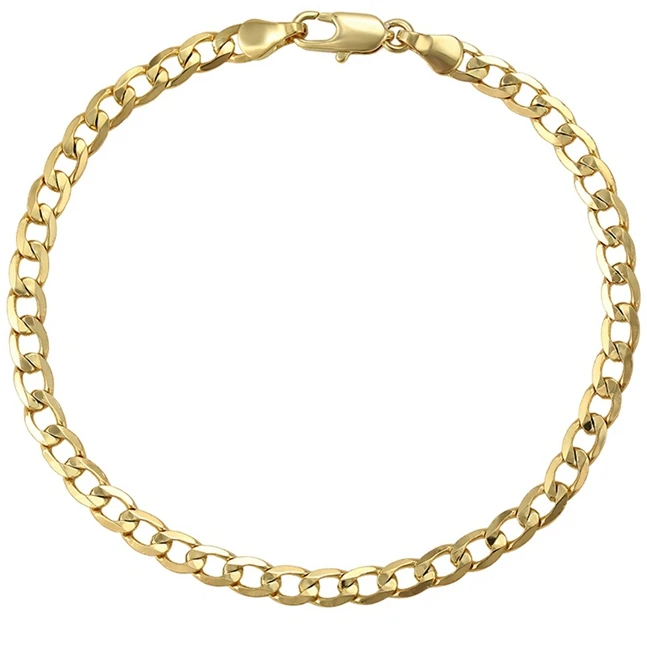 76036 xuping 14k gold plated copper brass alloy link chain pulseras bracelet