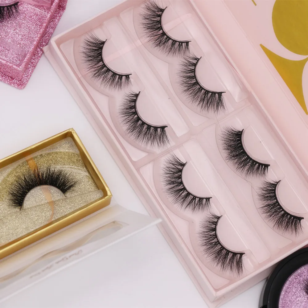 

3D Mink Eyelashes Wholesale With Private Label Eyelash Packaging, Natural black