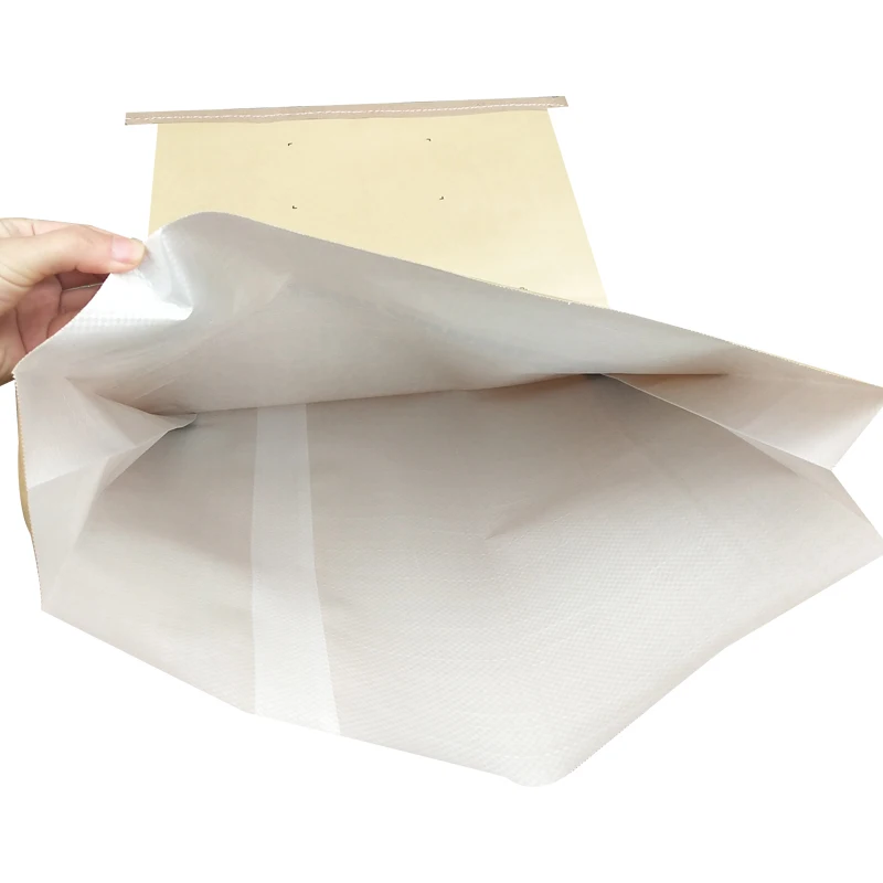 Sewing Bottom Paper Plastic Laminated Woven Bag For Lysine Food 25kg