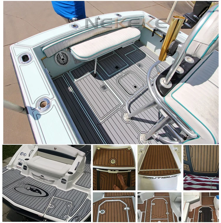 Boat Yacht Marine EVA Deck Foam Sheet Composite outdoor decking Grey with black stripe