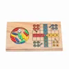 Mini wooden flying chess and Chinese chess 4-players board games set