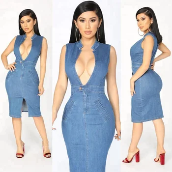 sexy blue jean dress