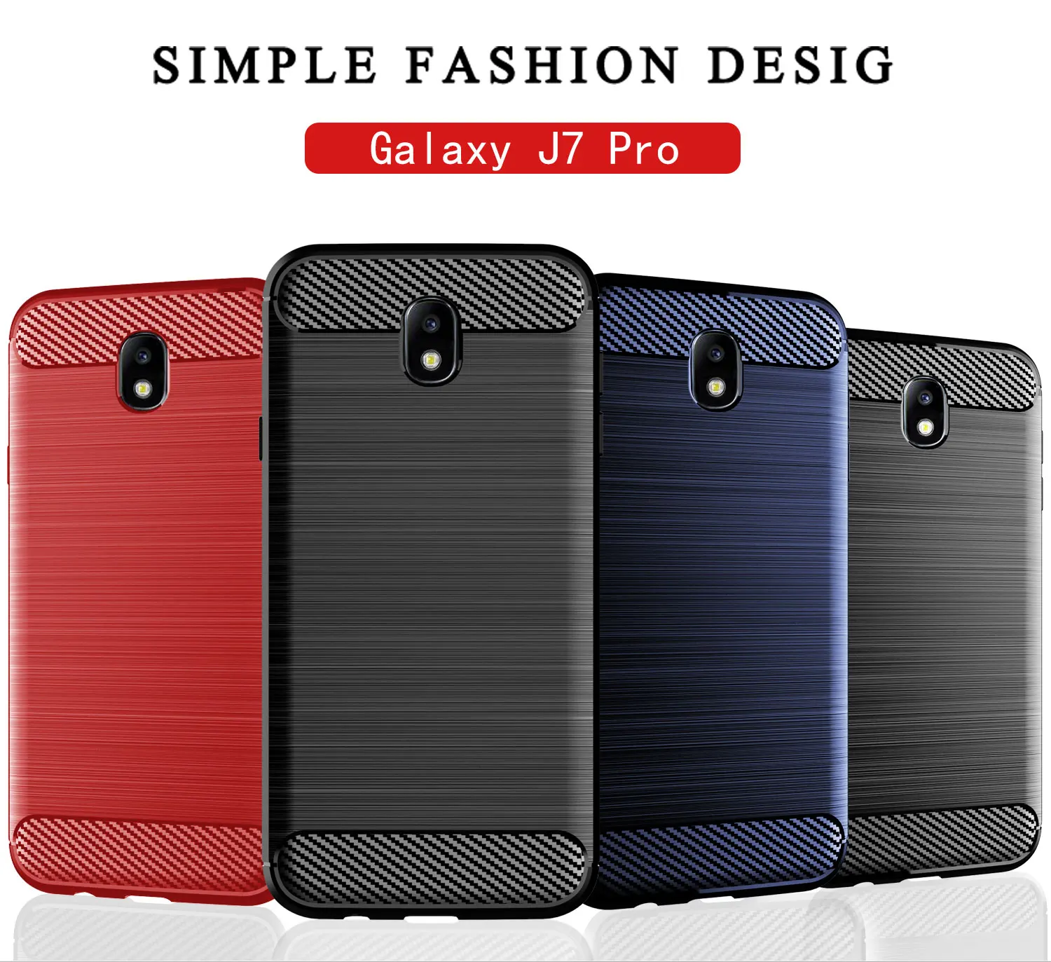 Carbon Fiber Shockproof Soft Tpu Back Cover Mobile Phone Case For