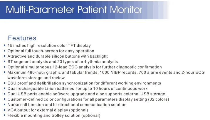 China! High performance cost multiparameter patient monitor on sale.