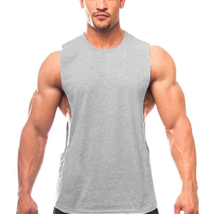 

Side Cut Off Blank Gym Vest Running Mens Tank Tops Fitness