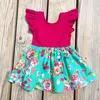 Bulk wholesale fall girls floral dress / lovely toddler mustard mint floral fall /winter dress boutique