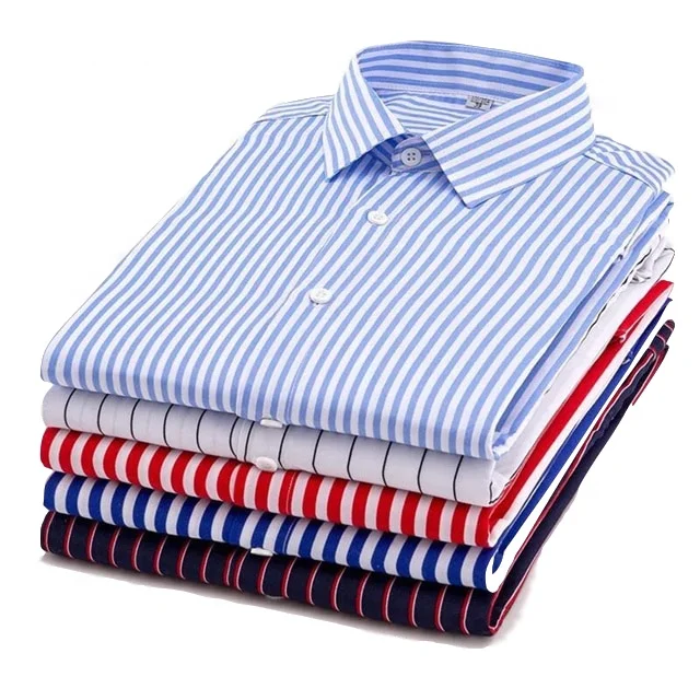 

Latest design for man shirt manufacturer stripe short sleeve casual men's shirts, Many choices