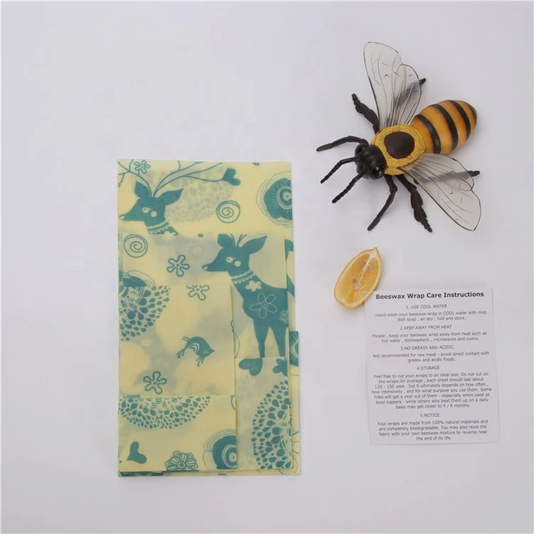 2019 New No Pollution Eco-Friendly FDA Organic Cloth Preservation Beeswax Food Wrap Reusable