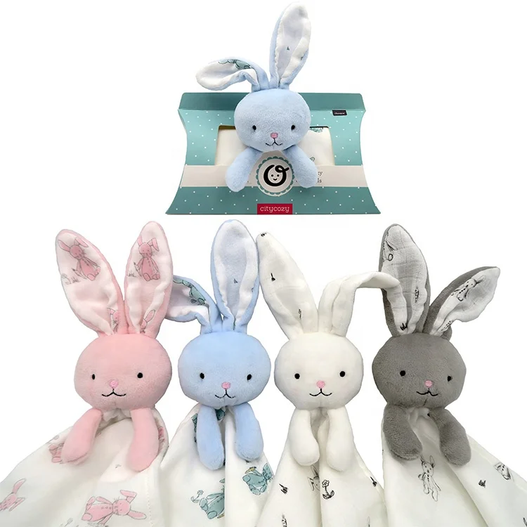 

Cotton cuddle rabbit baby security blanket, Custom color