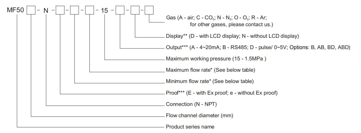Explosion-proof argon/nitrogen/natural gas mass flow meter