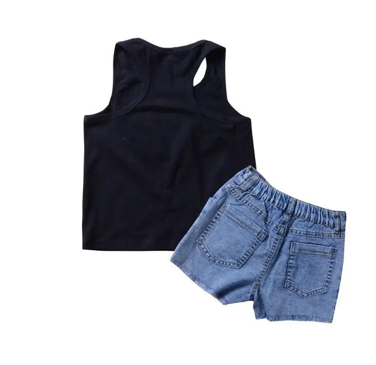 Wholesale Fashion Girls Sister Sunflower Sleeveless Top Kids Jeans Floral Denim Shorts Outfits Buy Kids Jeans Floral Denim Shorts Outfits Girls Sunflower Sets Product On Alibaba Com