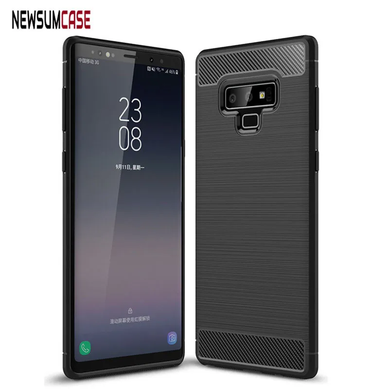 

High quality Brushed Carbon fiber Case for Samsung Galaxy Note 9 TPU mobile phone cover, Black;blue;gray;green;red