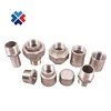 stainless steel pipe fittings welded hose pipe nipple npt full thread coupling hexagon nipple ss304 union fittings