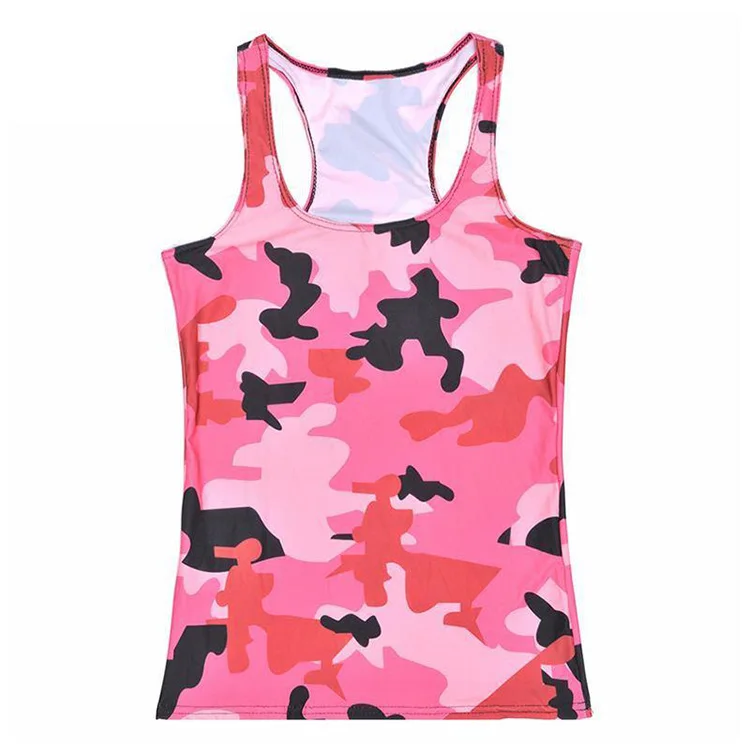 

100% polyester camo sublimation tank tops custom tank top gym women