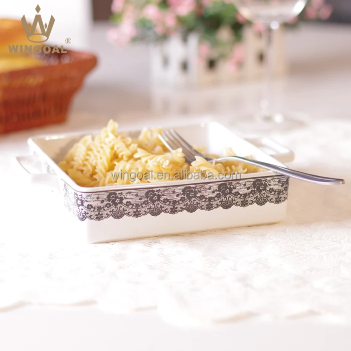 
Stoneware bakeware set oven safe baking dish with handle 