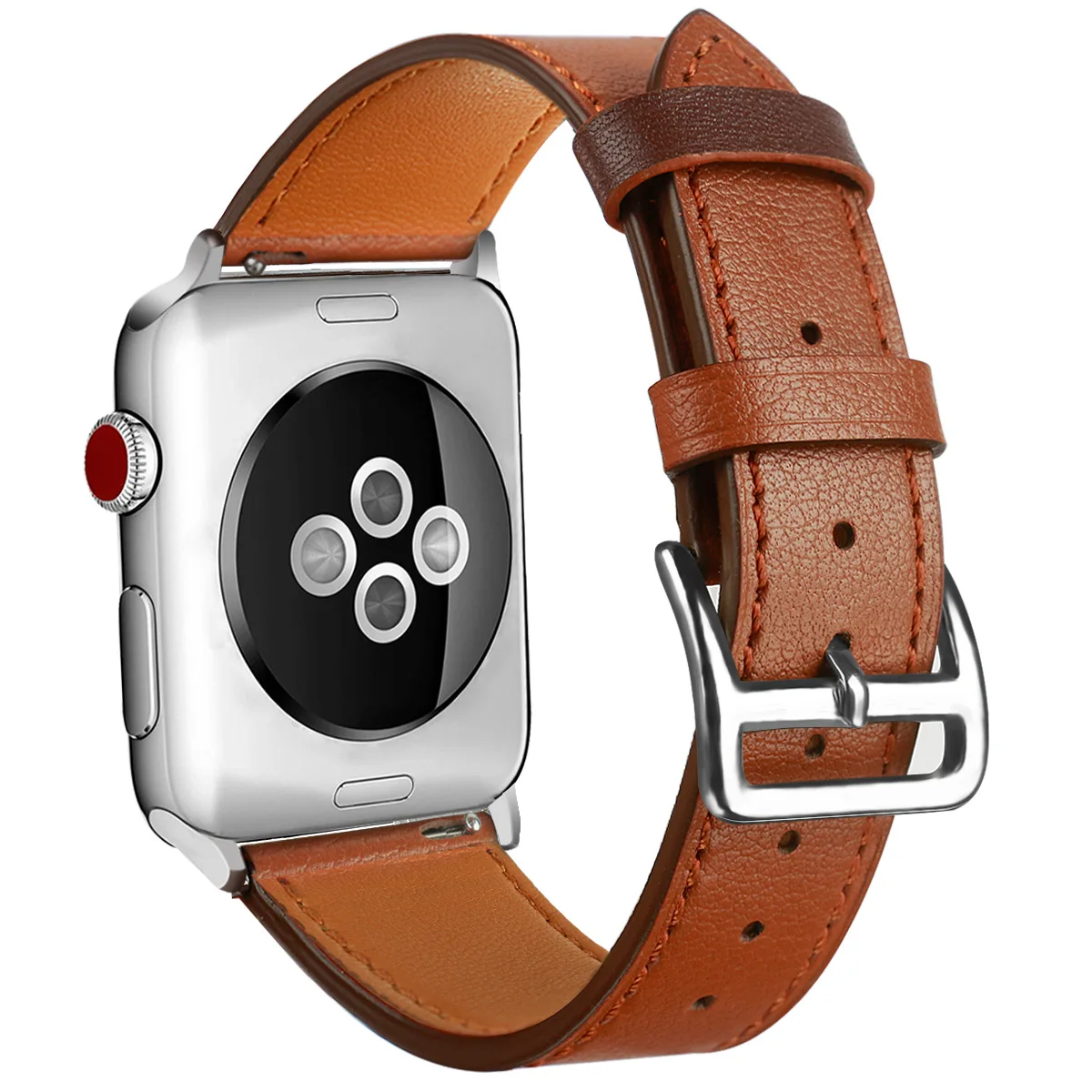 

High Quality Genuine Leather Buckle Wrist Watch band leather watchband For Apple Watch 38mm 42mm, As pic show