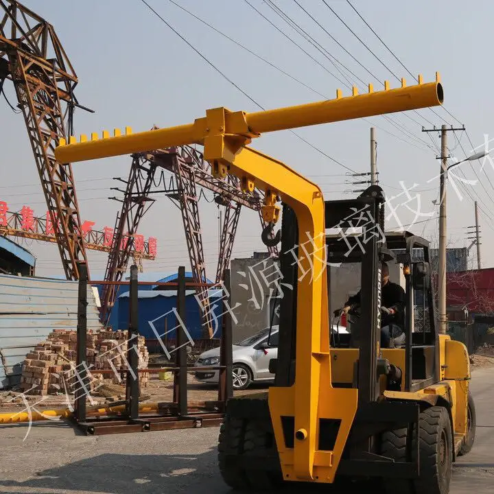 Base Forklift Truck Crane Arm Easy Installation Forklift Attachment Glass Lifting Tool