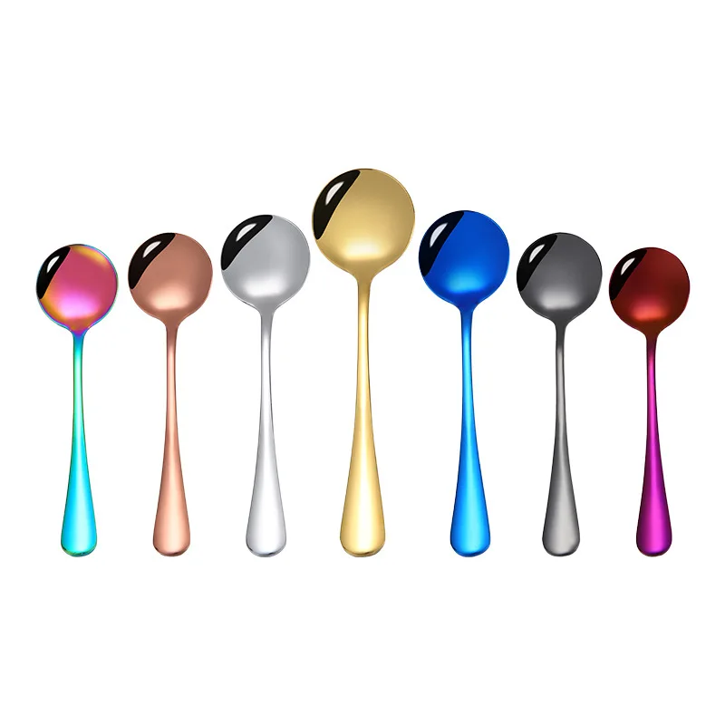 

Wholesale Bulk Flatware Hotel Restaurant Stainless Steel Dinner Spoon, Gold/silver/black/rainbow/rose gold/blue/purple