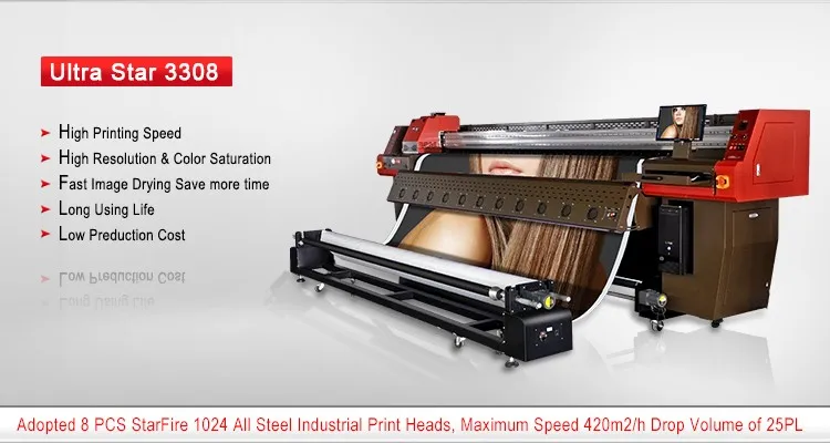 3.2m Best Wide Format Printer Ultra Star 3304 Solvent Printing Machine