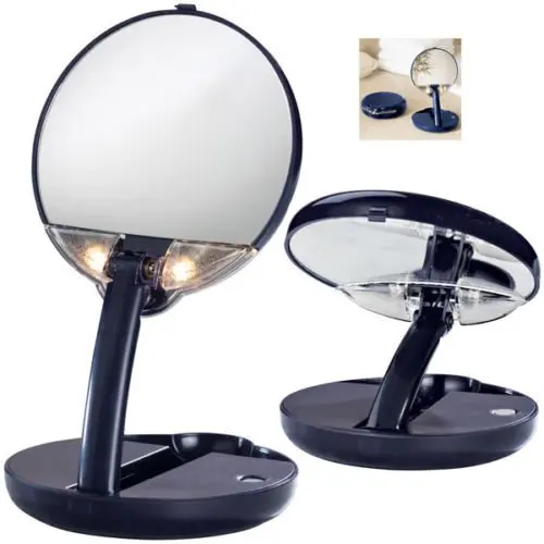 15x travel mirror with light