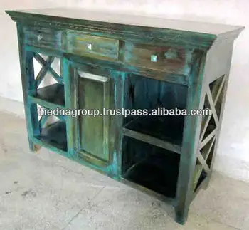 Antique Distressed Green Turquoise Coffee Table View Antique Distressed Green Turquoise Coffee Table View