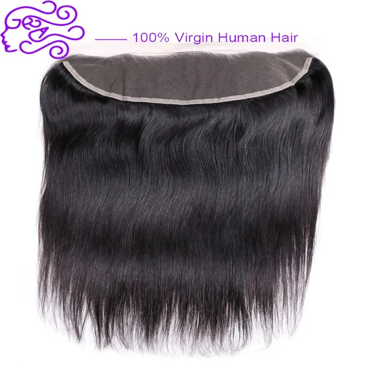 

100% human hair 13*4 brazilian virgin hair frontal nice silk straight frontal Ear To Ear Swiss Lace Frontal with Baby Hair