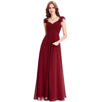 wine red floor length dress