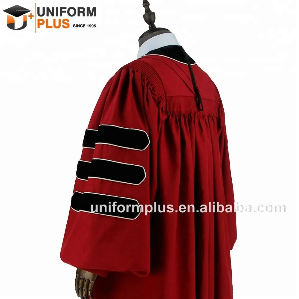 Classic Red University Institue President Doctoral Graduation Gown,Phd