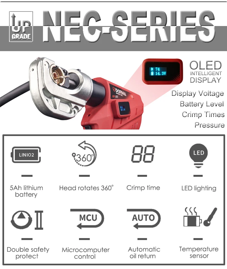 battery cable lug crimping tool