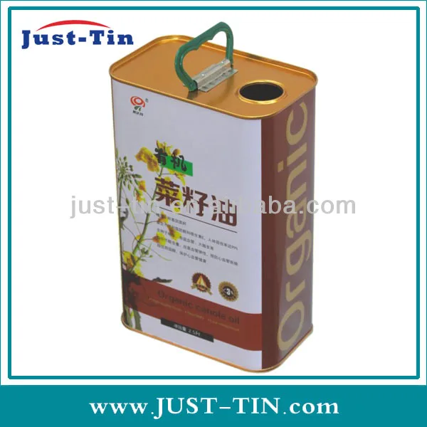 2.5 Litre cost effective metal printing rectangular olive oil tin cans