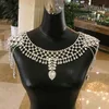 high quality new fashion style bridal silver rhinestone wedding dress crystal shoulder chain